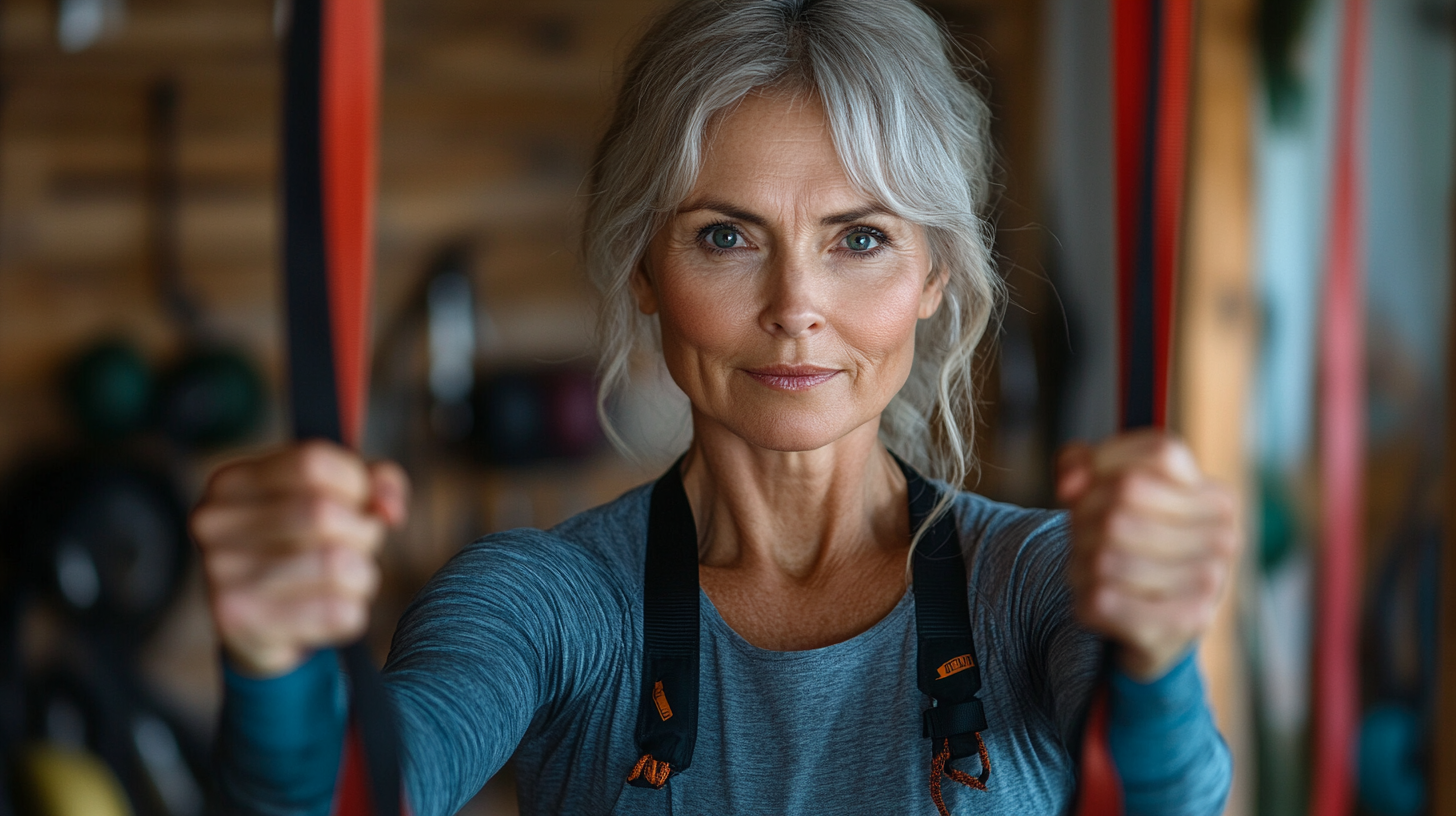 Успішна жінка після тренування